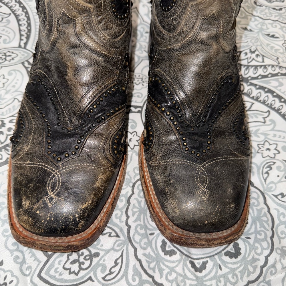 Lucchese Ombré Pearl Goat Square Toe Cowboy Boots - Picture 12 of 16